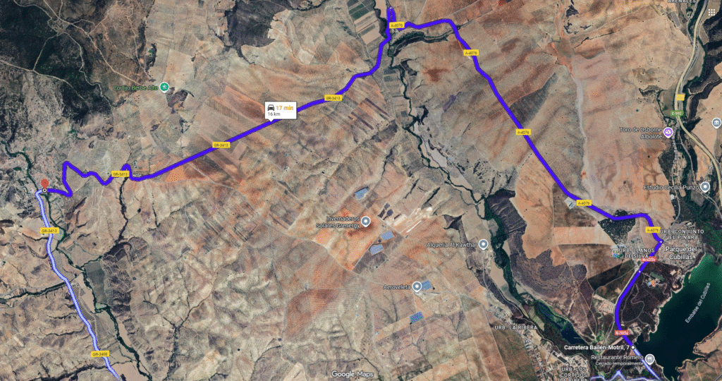 Ruta en Moto por Granada Embalse Cubillas - Olivares